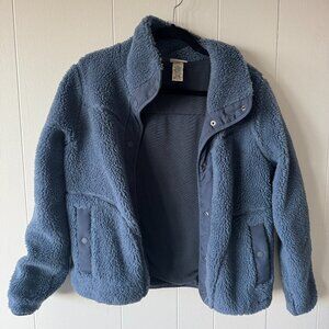Vintage L.L.Bean Sherpa Fleece Jacket Women’s Small Blue Full Zip 90s Outdoor Co